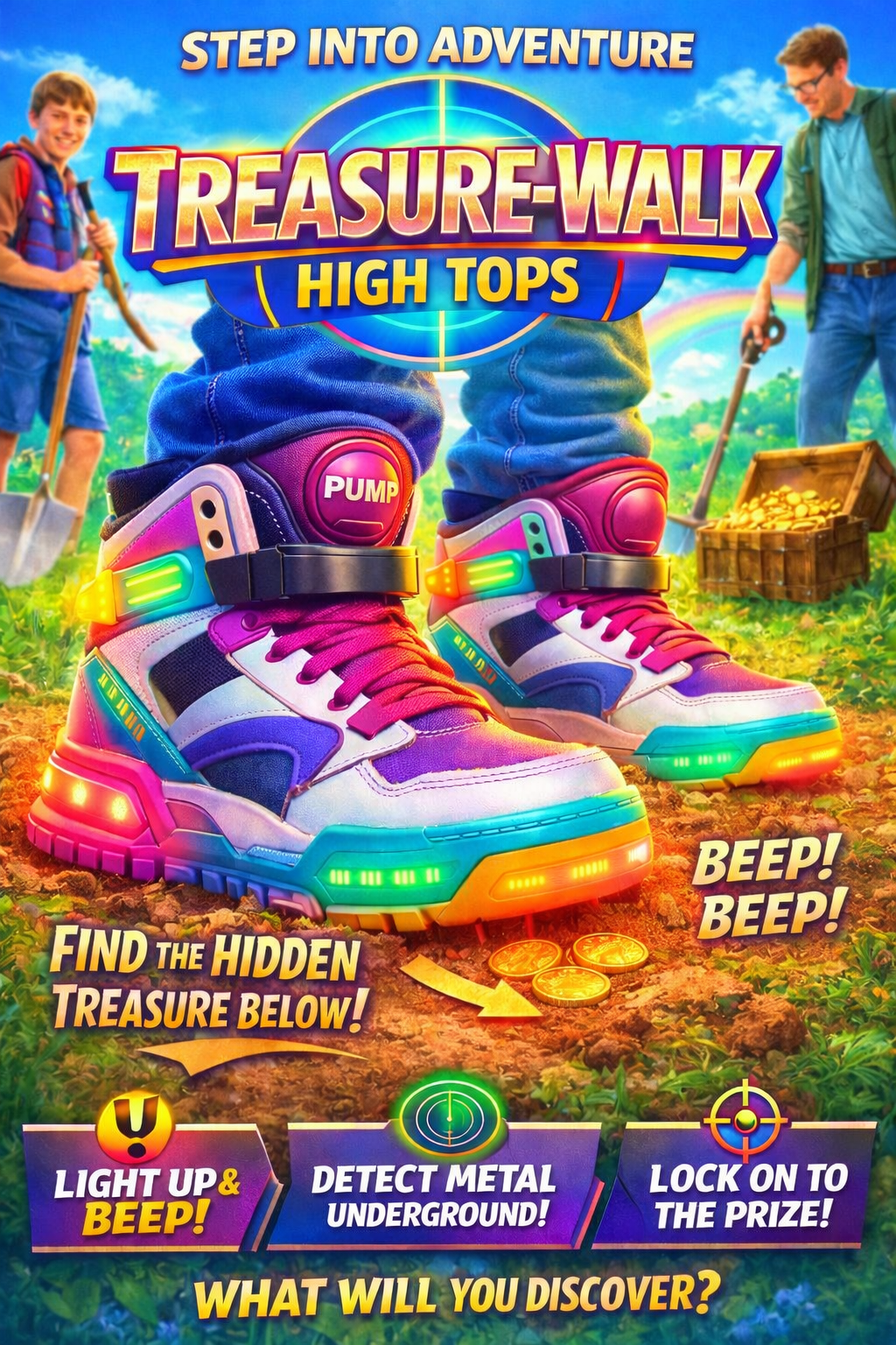 metal detector shoes ad