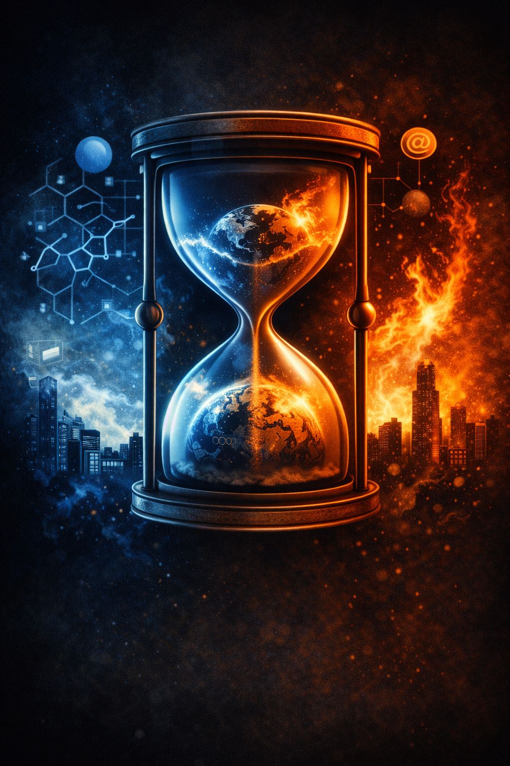 Influencer fear amplification hourglass illustration